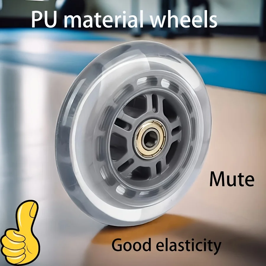 1Pc 75mm Diameter x 8mm Bearing Inner Diameter Black Transparent Scooter Twist Cart Shopping Cart Wheel Accessories