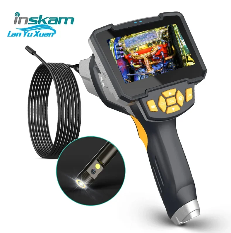 

Inskam112B Hot Sell 5m Hard Cable 8mm 4'3inch LCD Pipe Portable Endoscope Industrial Borescope Video Dual Lens Camera Endoscope