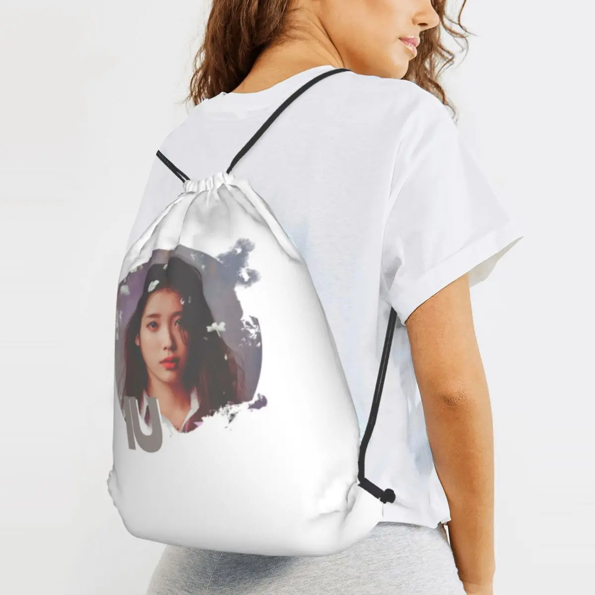 IU LILAC Backpacks Multi-function Drawstring Bags Sports Bag Book Bags for Man Woman School