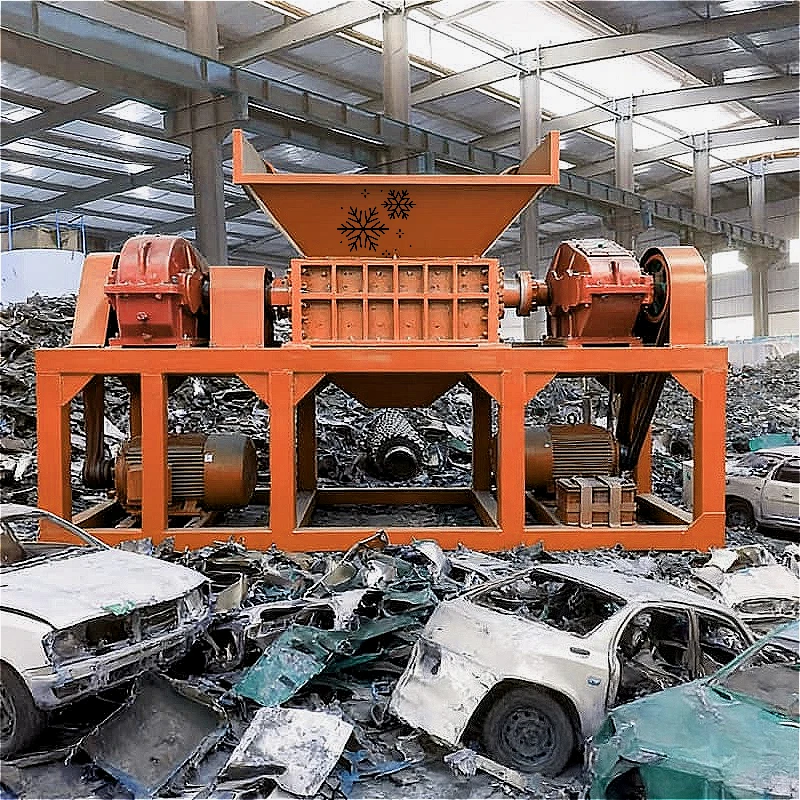 Rigid Plastic Shredder Industrial Shredder Double-Shaft Thick Walled Parts Crates Drums Pails Heavy Duty Operation Customized