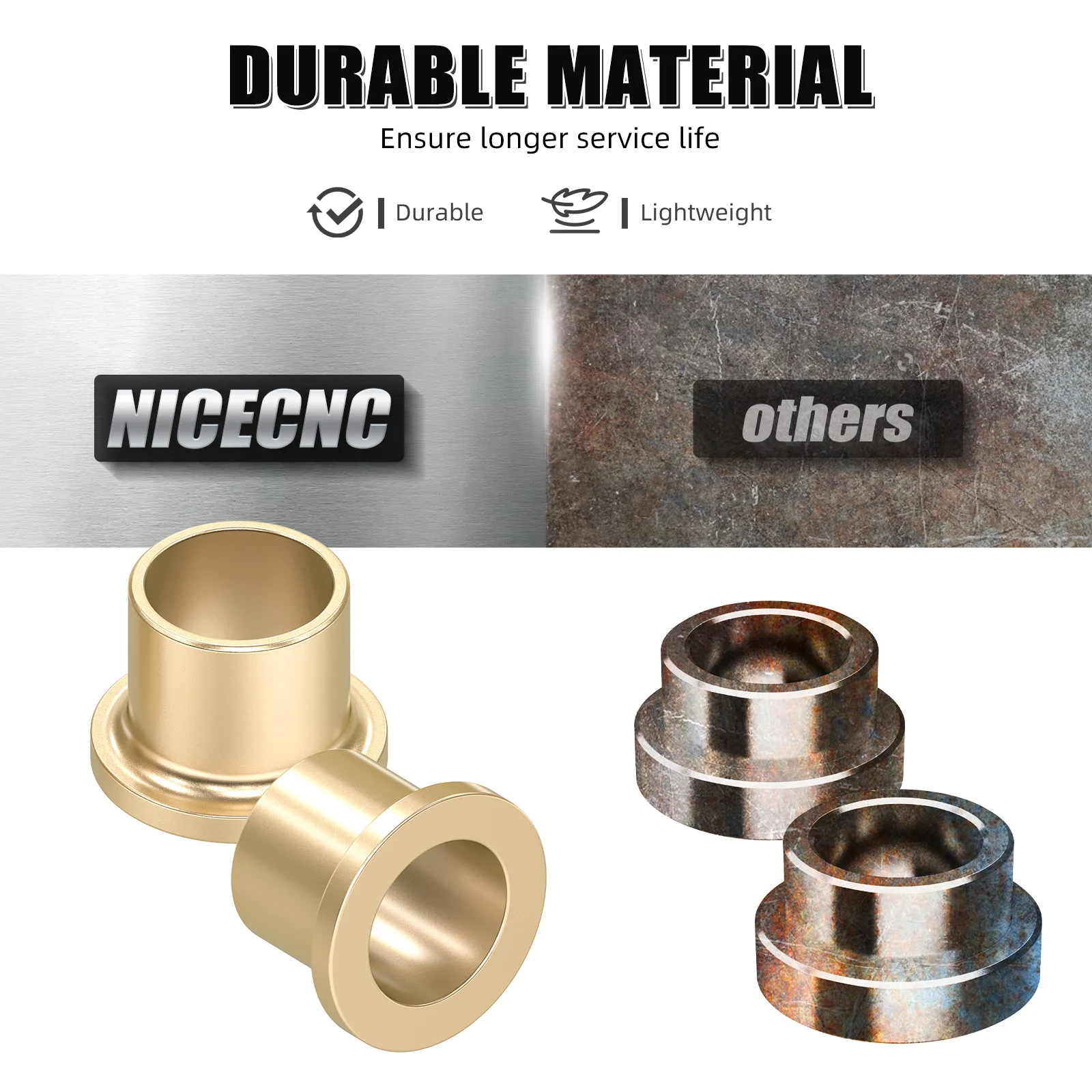 NICECNC UTV X3 A-Arm Brass Bushing and Sleeve Kit for Can Am Maverick X3 RR Turbo Trail 800 1000 Sport 1000