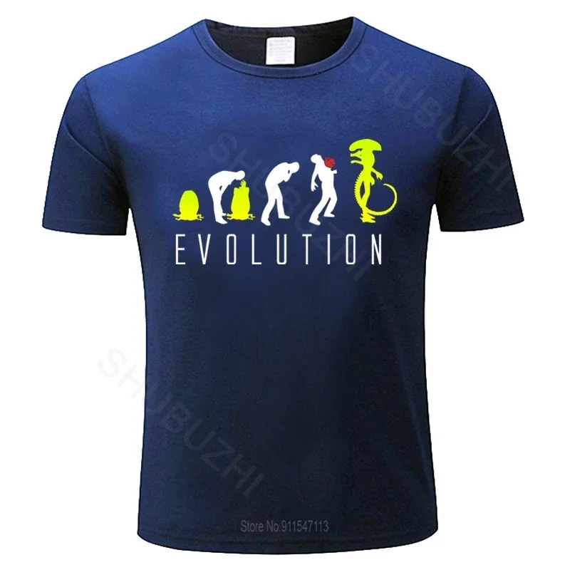 

Evolution of Alien cotton tshirt Mens Sci-Fi- T Shirts men black o-neck tshirt new cotton top tees euro size drop shipping