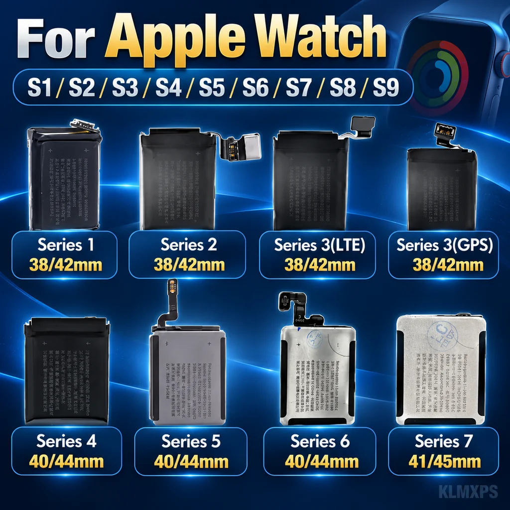 Replacement Smartwatch Battery For Apple Watch Series 1 2 3 4 5 SE 6 7 8 9 S1 S2 S3 LTE S4 S5 S6 S7 S8 S9 38/40/41/42/44/45mm
