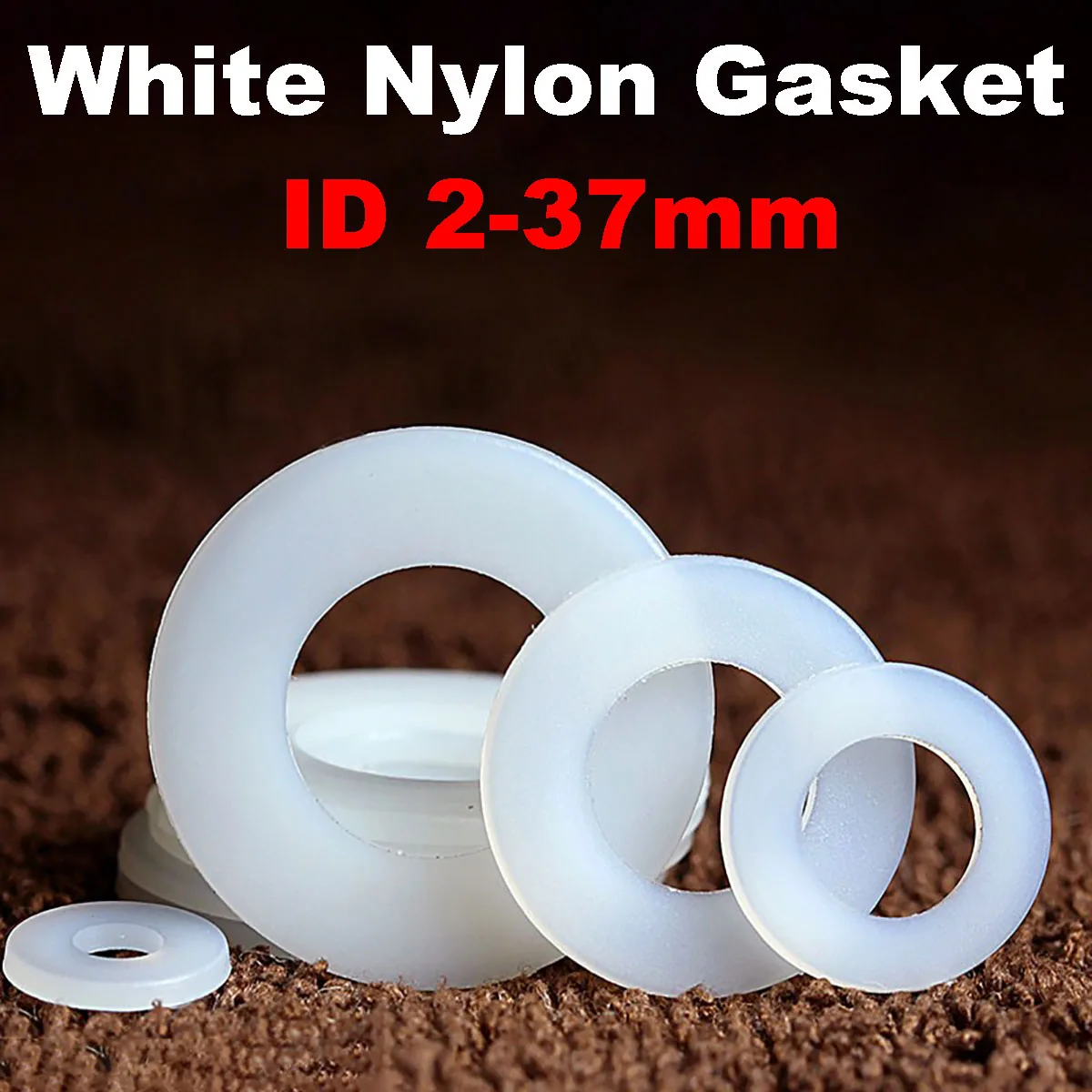 

M2 M2.5 M3 M4 M5 M6 M8 M10 M12 White PA66 Nylon Gasket Flat Washer Spacer Insulation Gasket Ring For Screw Bolt