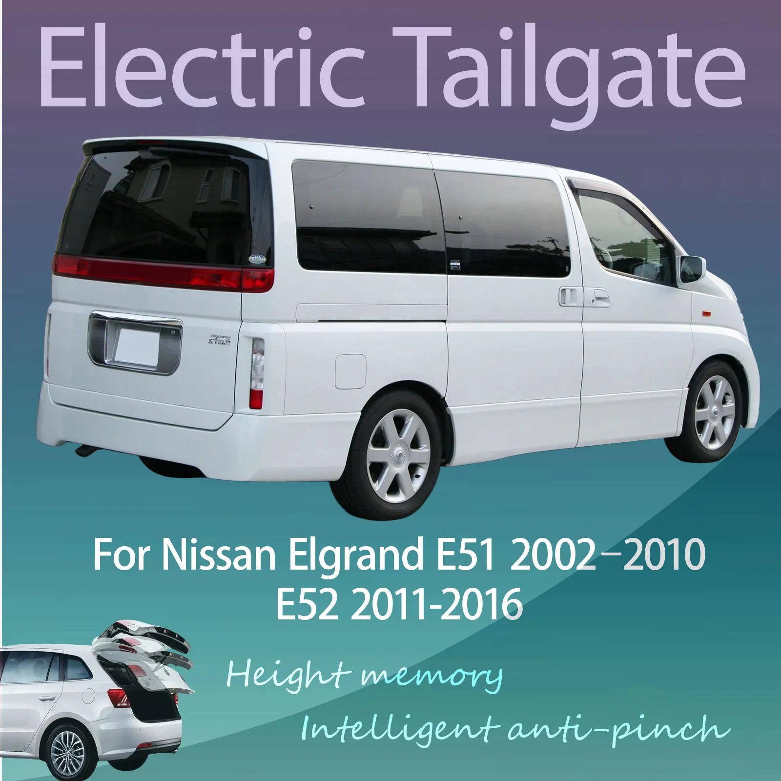 For Nissan Elgrand E51/E52 Nissan Quest 2002-2017 Electric Modified Tailgate Intelligent Height Anti-pinch Automatic Lifting