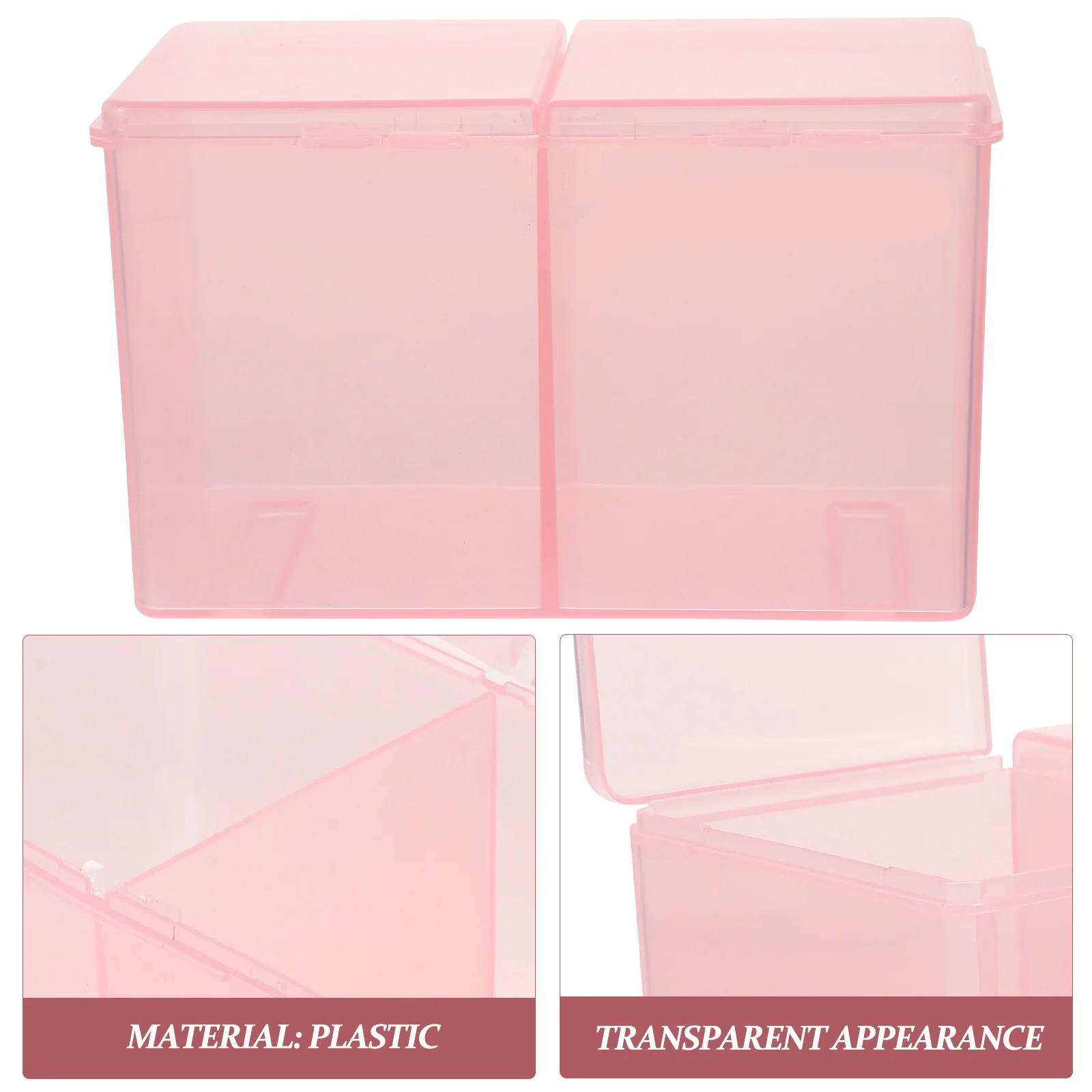 

2pcs Makeup Cotton Storage Box Transparent Organizer For Cotton Swabs Dustproof Container Cosmetics Shelf Table Storage