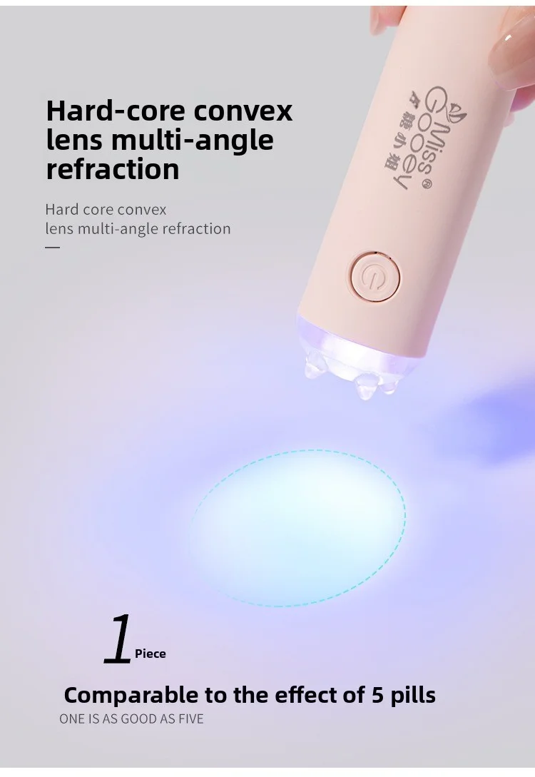 Lámpara de manicura portátil de una palabra, pequeña lámpara de manicura portátil, modelo de almacenamiento de energía, Mini lámpara de fototerapia de secado rápido