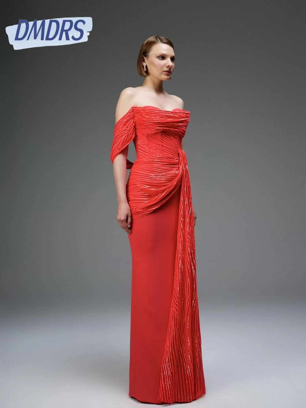 

Fashion Straight Fitted Sequined Evening Dress Customized Classy One Shoulder Formal Occasions Dresses For Women Chic Prom Gown