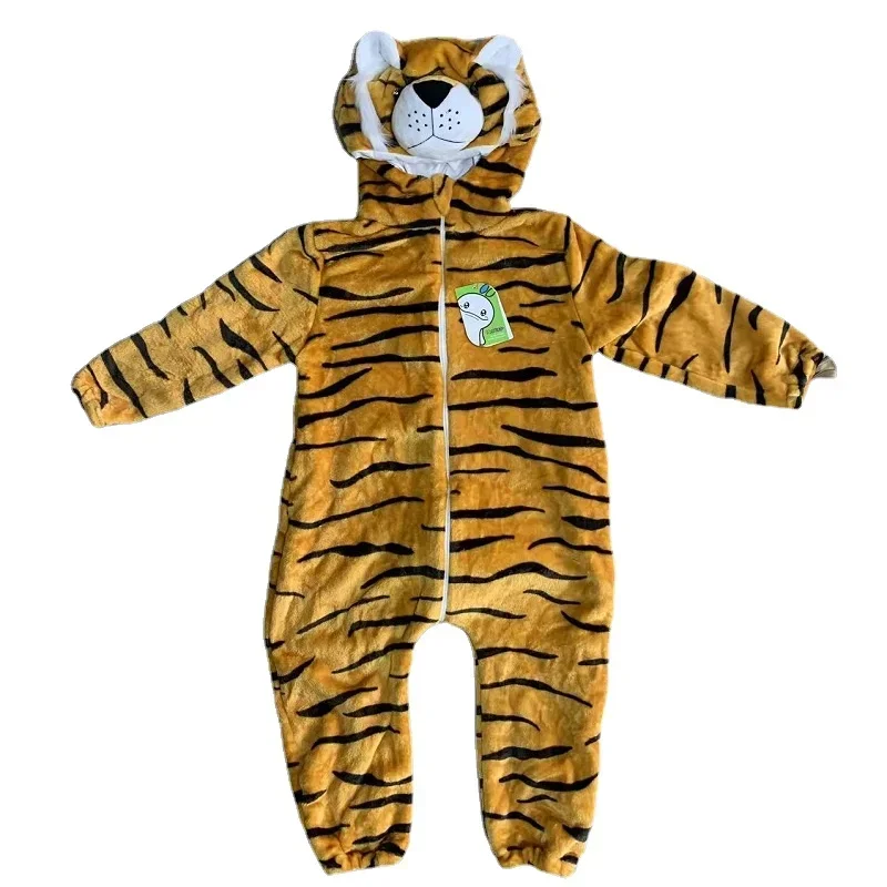 Boy Girls Toddler Animal Jumpsuit Baby Rompers Winter Cartoon Like A Tiger Cosplay Costume Infant Clothes Pyjamas Kids