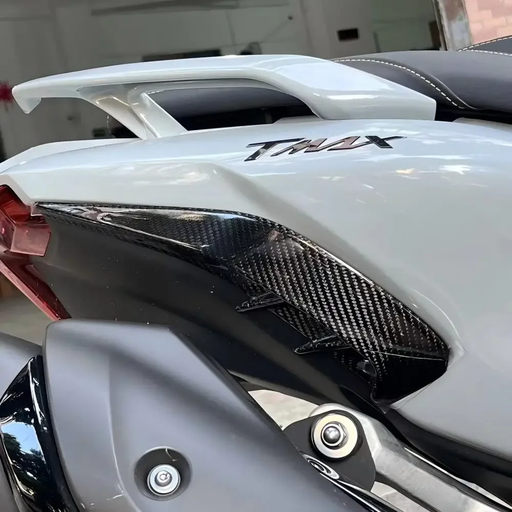 For Yamaha TMAX560 2023 2024 2025 100% Motorcycle Carbon fiber modified rear wind blade decorative strip decorative sticker