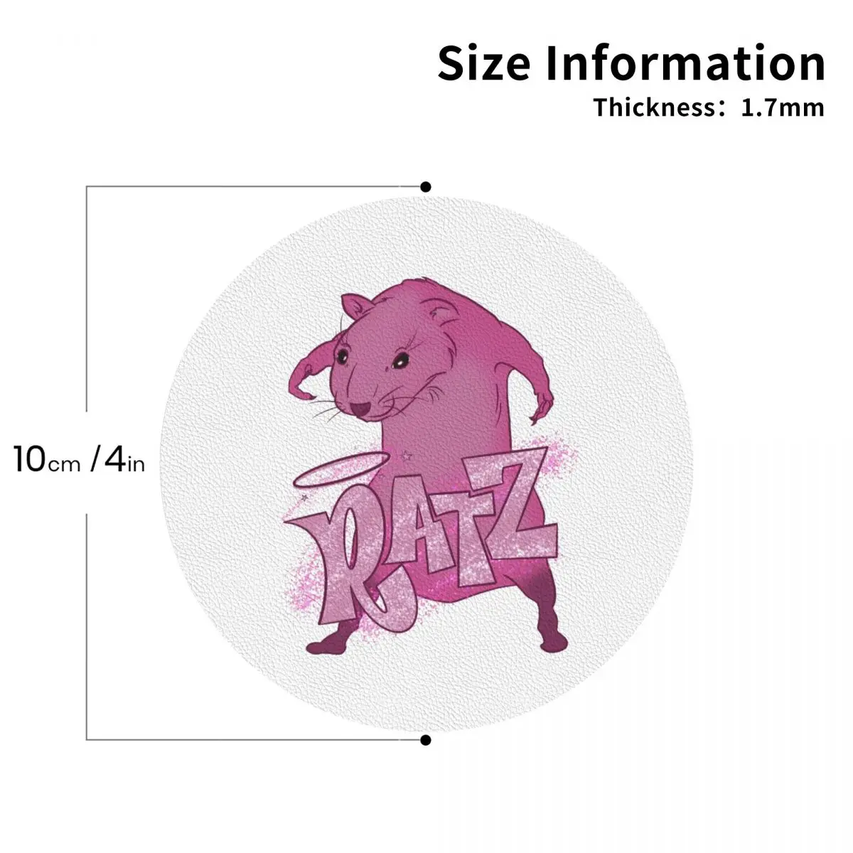RATZs PINK MOUSE Merch Coasters PVC Leather Placemats Waterproof Coffee Mats for Decor Home Kitchen Dining Pads Set of 6