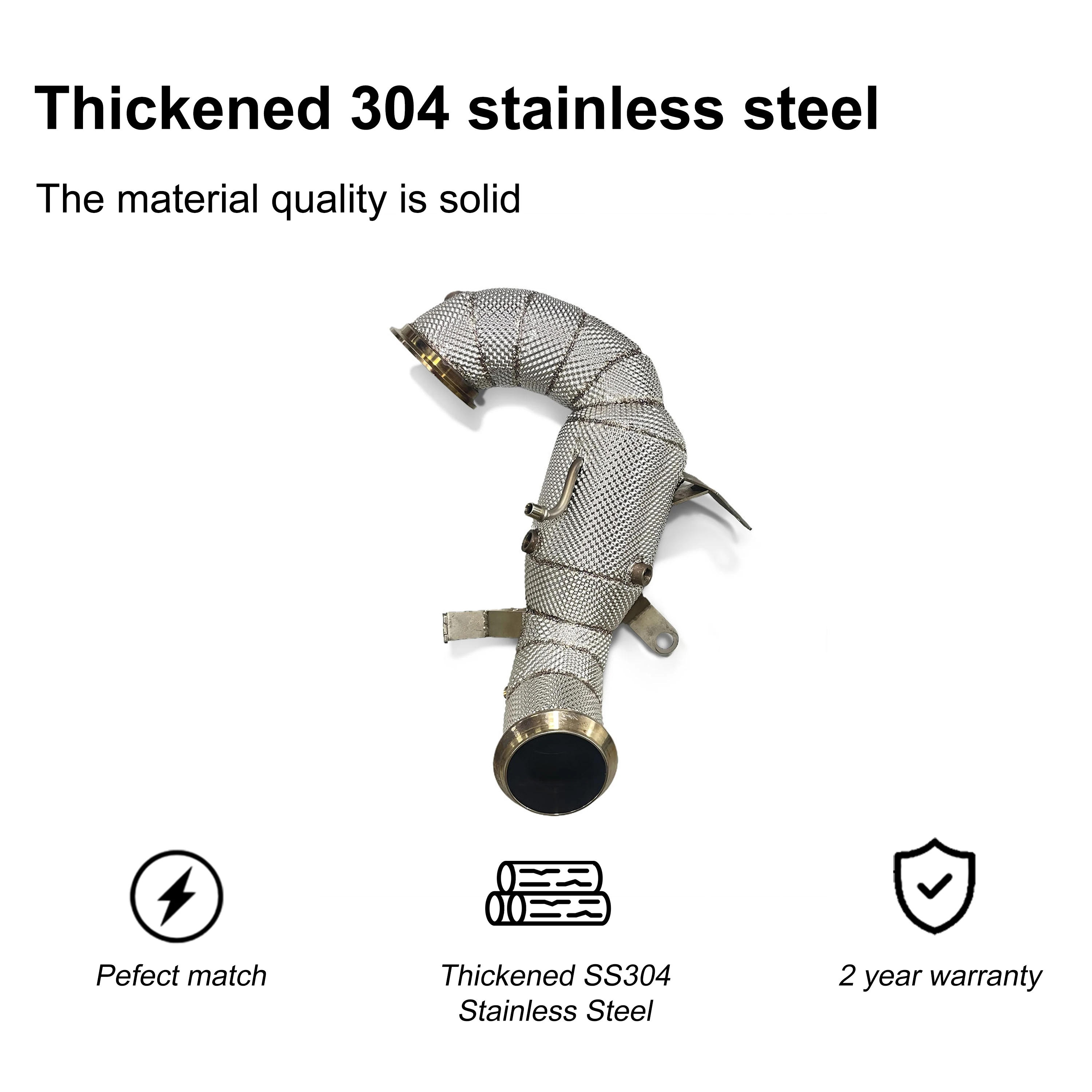 ACE Auspuffanlagen für Mercedes Benz W177 A45S CLA45 GLA45 2.0T Free Flow Cat Downpipe mit Hitzeschild SUS304 Auspuffrohr – Detail 5