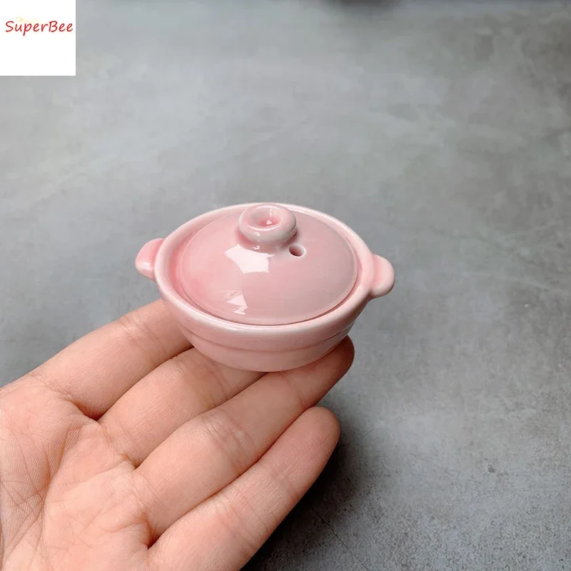 Poppenhuis miniatuur keukenartikelen mini keramische braadpan/kleine pot model voor poppenhuis keukenmeubilair decoratie accessoires