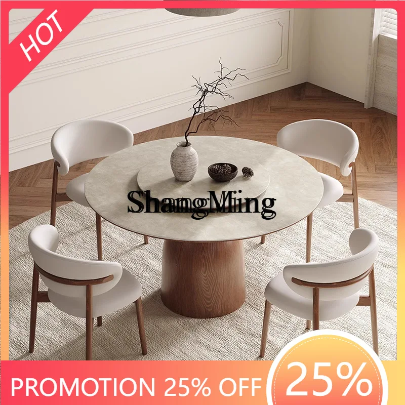 

SM home medieval style slate solid wood dining table and chair combination modern simple home dining dining table