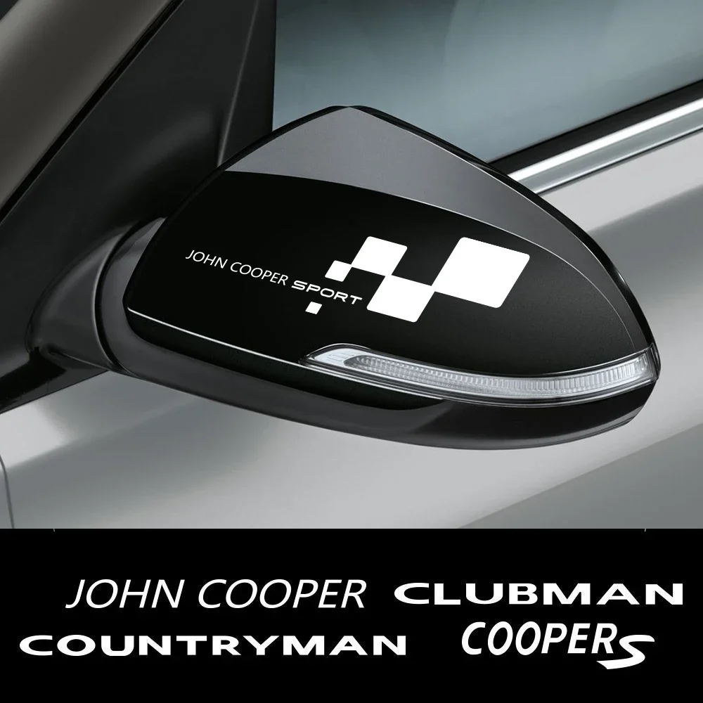 For Mini John Cooper Countryman Clubman Coopers 2PCS Car Rearview Mirror Stickers Cover DIY Car Styling Decoration Accessories