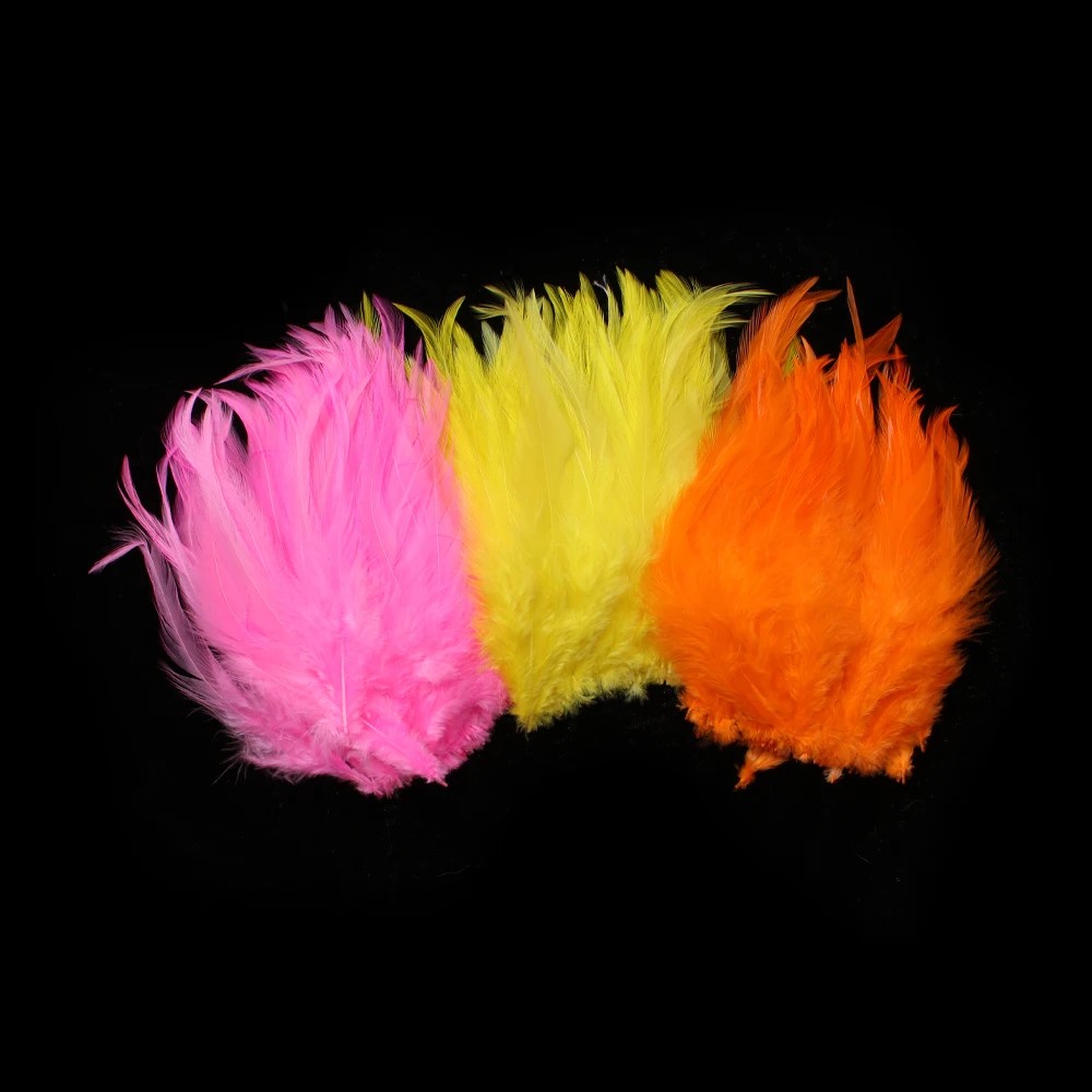 50 Stück Fliegenbindematerial: Natürliche Hühner-/Hahnsattelfedern für Streamer & Woolly Bugger Fliegen – Detail 13
