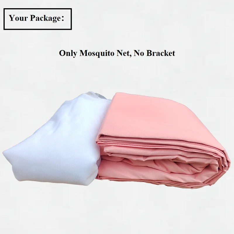 Pink Double-layer Mosquito Net No Bracket For King Bed Full Shading Dustproof Removable Four corner Household Bed Curtain