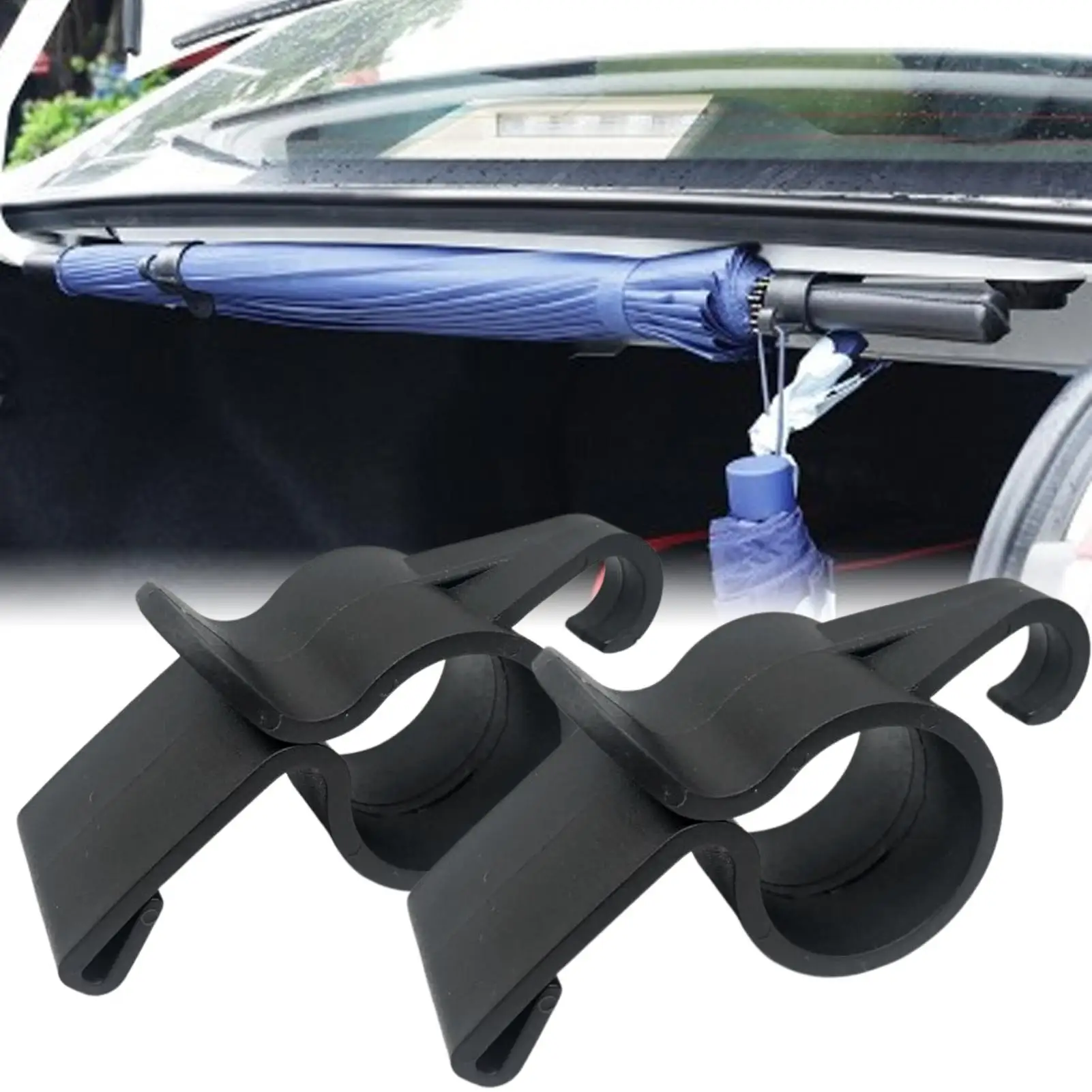 2 teile/satz Langlebig Auto Stamm Deckel Regenschirm HolderTrunk Montage Halterung Universal Einfach Zu Bedienen Auto Stamm Organizer Regenschirm Die Meisten