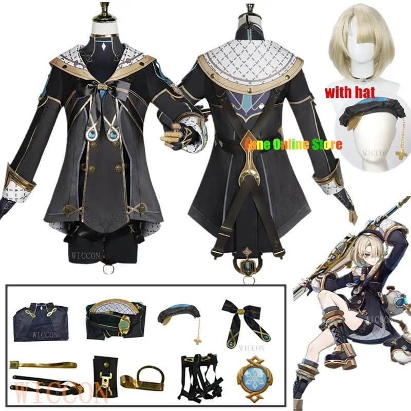 Spiel Genshin Impact Cosplay Freminet Cosplay Kostüm Perücke Genshin Impact Spiel Uniform Hut Halloween Party Kleidung