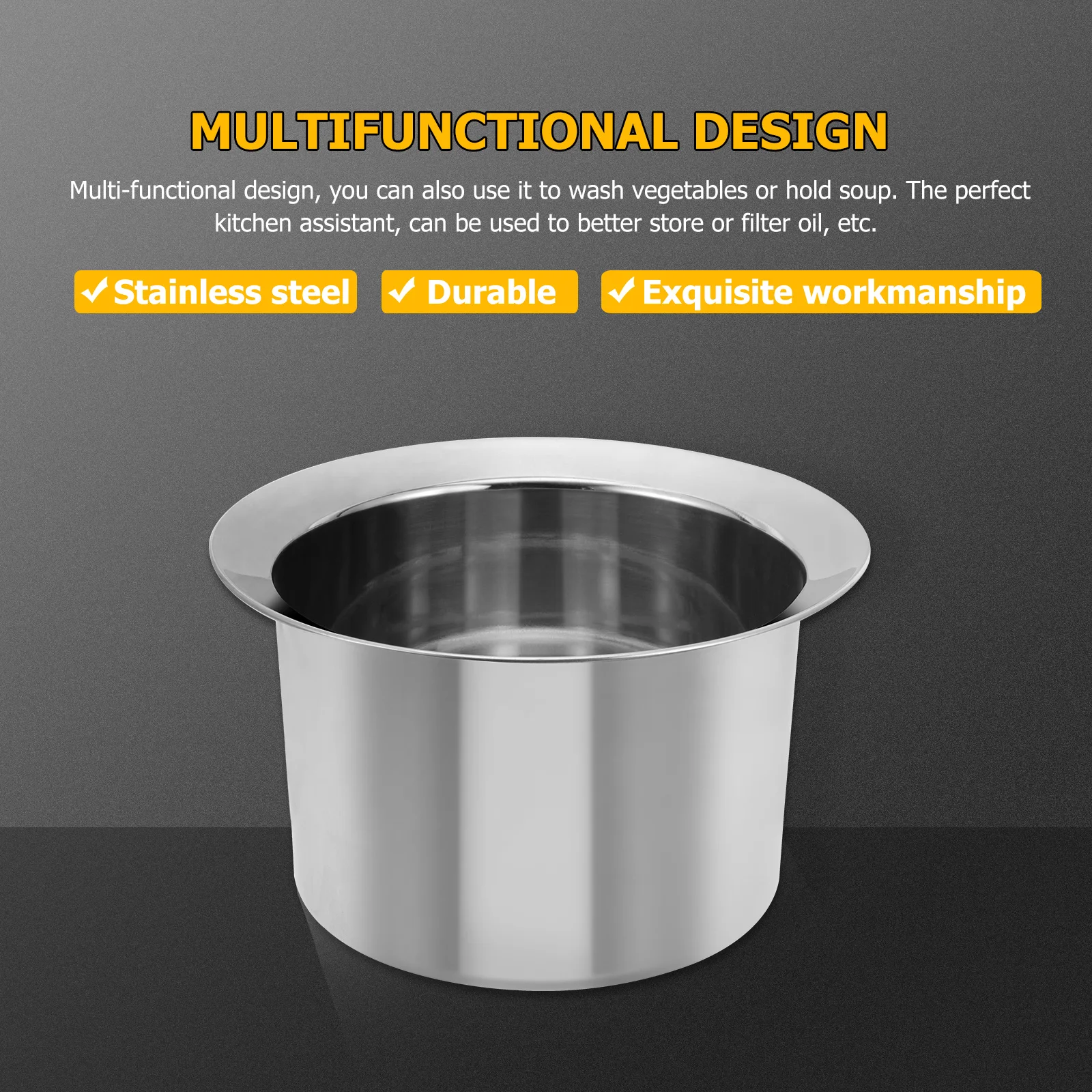 حوض زيت من الفولاذ المقاوم للصدأ 2.5 لتر حاوية زيت منزلية لتخزين المطبخ وعاء خلط خزان الشحوم شحم الخنزير الزيتون