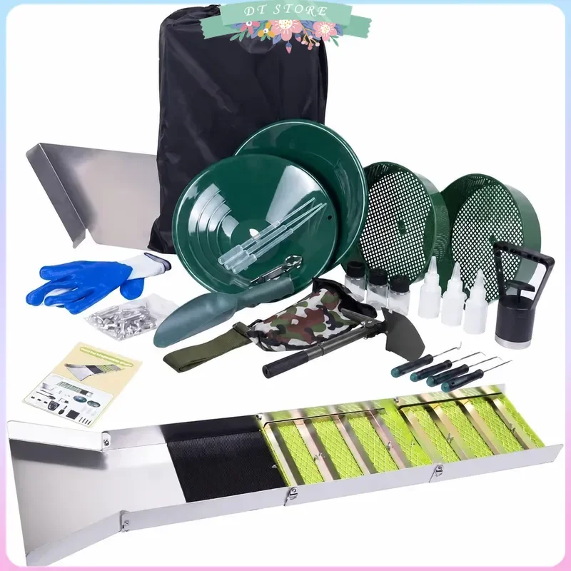 Gold Panning Chute Unpowered Rubber Sluice Box High Density Mining Tool for Gold Recovery Separation Equipment