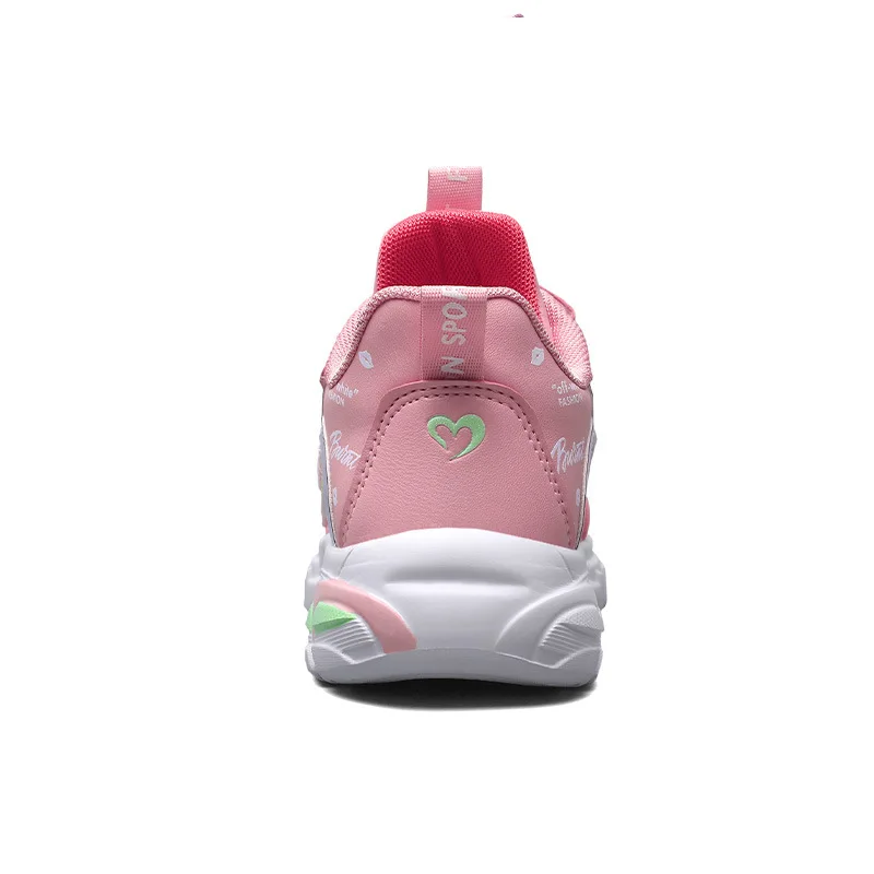 Kids Spring Sneakers Girls School Casual Shoes Outdoor Breathable Running Shoes Light Soft Tenis Pink Non-slip Children Shoes