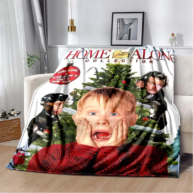 Home‑Alone Classic Film Print Flannel Blanket Soft Warm Throw For Sofa Bedroom Xmas Home Decor Holiday Fan Collectible Gift