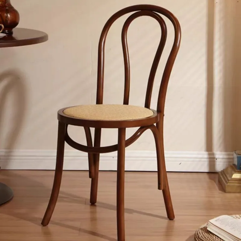 Dining table and chairs medieval rattan back chair Internet celebrity  Solid  chair Medieval dining table and chairs