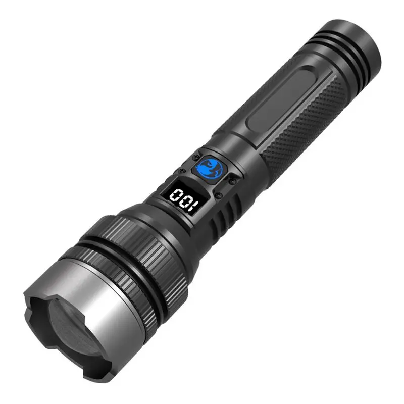 ABVG-Long Range LED Spotlight Super Bright High Power Flashlight With Battery Indicator