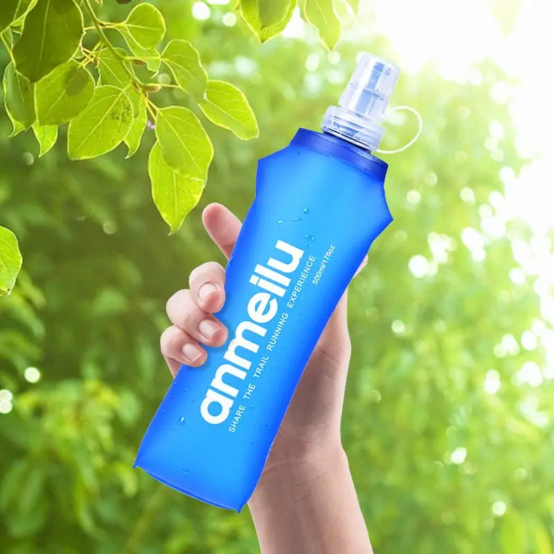 250/500ML Foldable Silicone Soft Flask Water Bottle Outdoors Camping Traveling Sport Running Water Bag Hydration Equipment - view 5