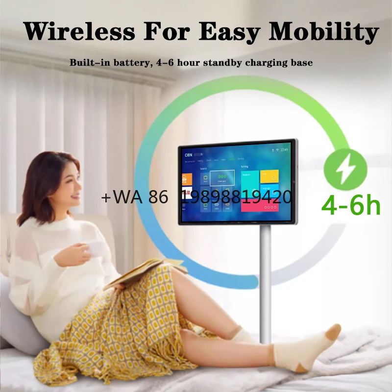 

24-дюймовый портативный телевизор с сенсорным экраном USB Wi-Fi Smart Online Television TV для работы, учебы, игр