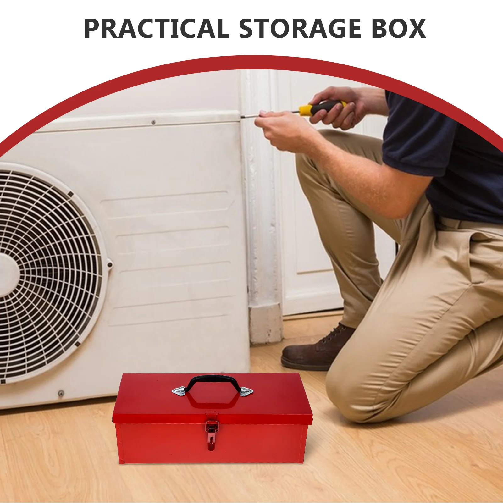 1Pcs Portable Toolbox Sheet Heavy Duty Tool Storage Case Waterproof Household Tool Kit Compact Small Toolbox for Tools