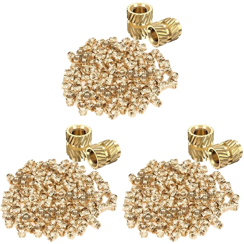 

AT44-360Pcs M3X5.7-OD4.6 Thread Knurled Brass Threaded Heat Set Heat Resistant Insert Embedment Nut For 3D Printer