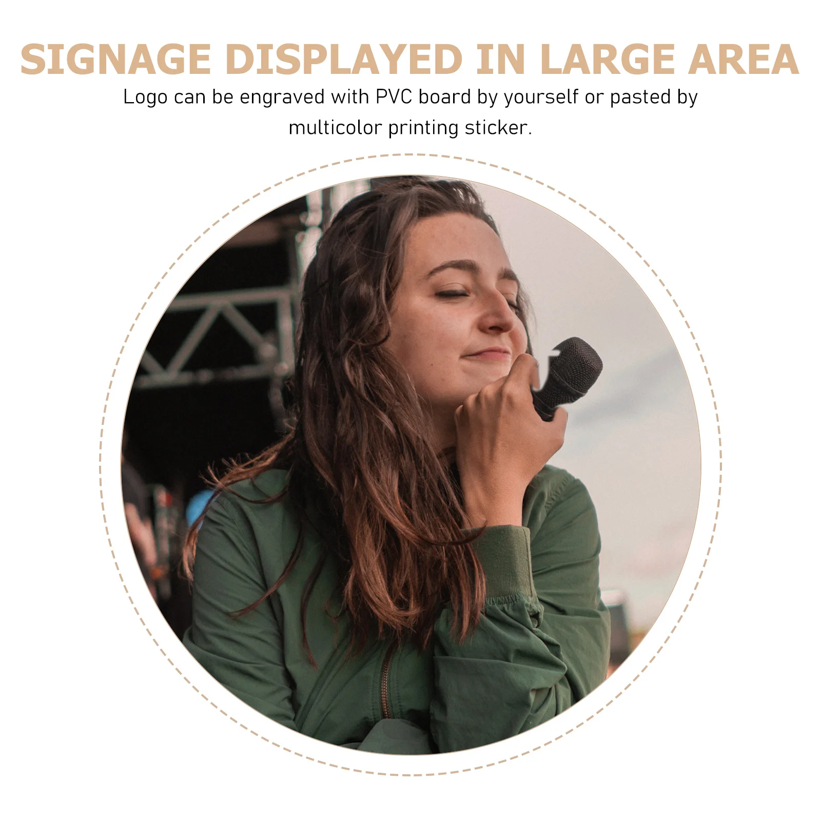 

Mic Logo Flag Station for Interview Portable Square Microphone Stand ABS Injection Molding Durable Logo Display Solution