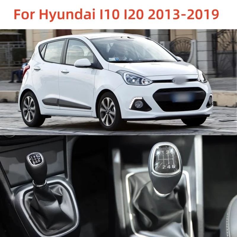 Pomo de cambio manual de cuero / Pomo de palanca de cambios / Cabeza de palanca de cambios para Hyundai I10 I20 2013-2019 / 43711-B4020