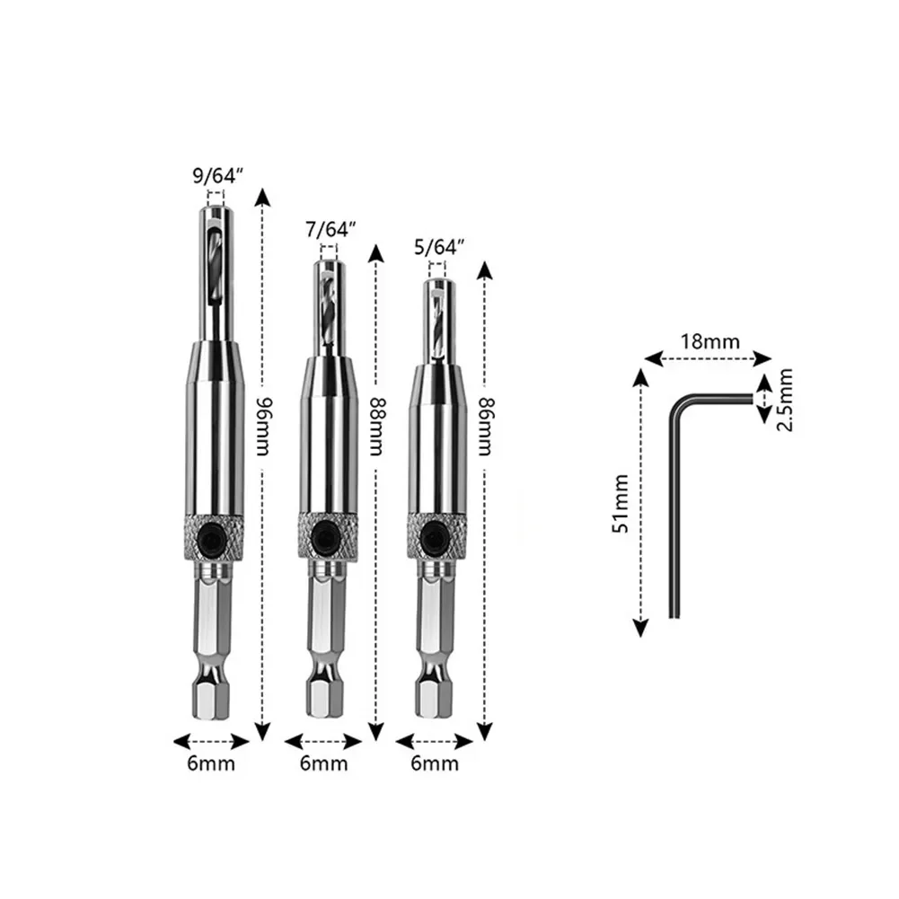 1 Set Self Centering Hinge Drill Bit Door Cabinet Hinge Locating Hole Cutter Woodworking Tool HSS Center Drill Bit 5/64-1/4