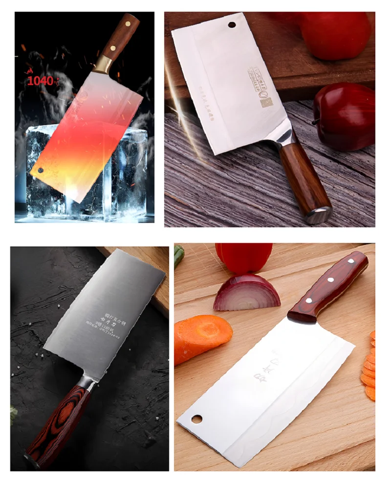 Highly recommended!Traditional hand crafted kitchen knife 9Cr 90Cr forged stainless steel sharp blade meat slicing shreding Lady