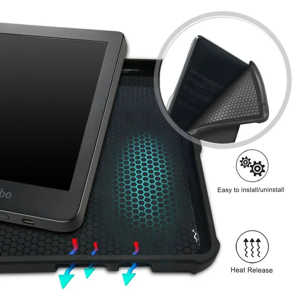 Auto Sleep/Wake 6 inch e-Reader Case Shockproof PU Leather Protective Shell Soft Ultra Slim Funda for KoBo Clara HD 2018