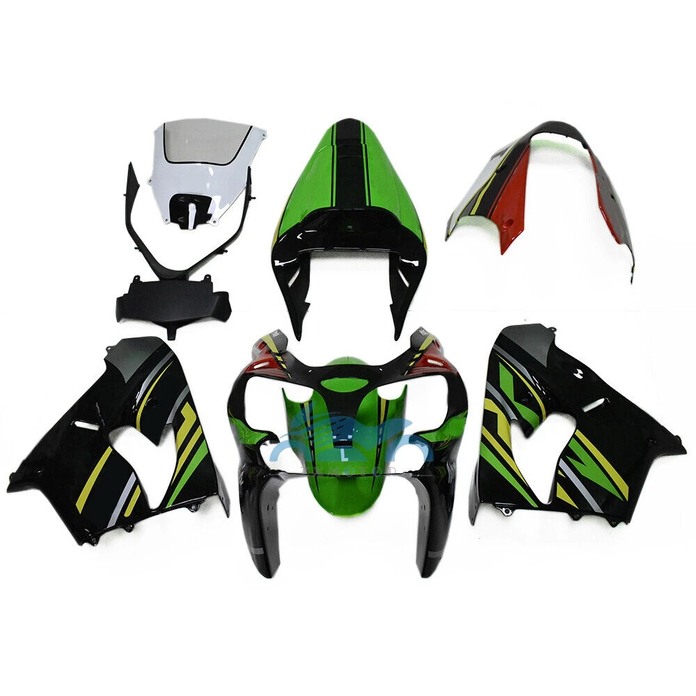 Motorcycle Fairing Kits Fit for Kawasaki Ninja ZX9R 2002 2003 Green Black  Bodywork Fairing Kit zx9r 02 03