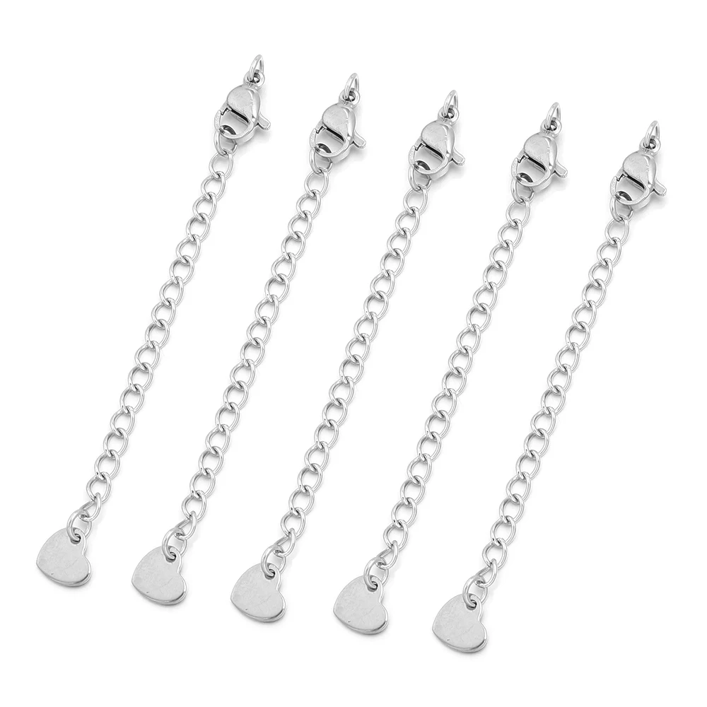 5–10 Stück Edelstahl-Verlängerungsketten mit Karabinerverschlüssen, Schwanzketten-Verbinder für die Schmuckherstellung, DIY-Armbänder, Halsketten – Detail 16