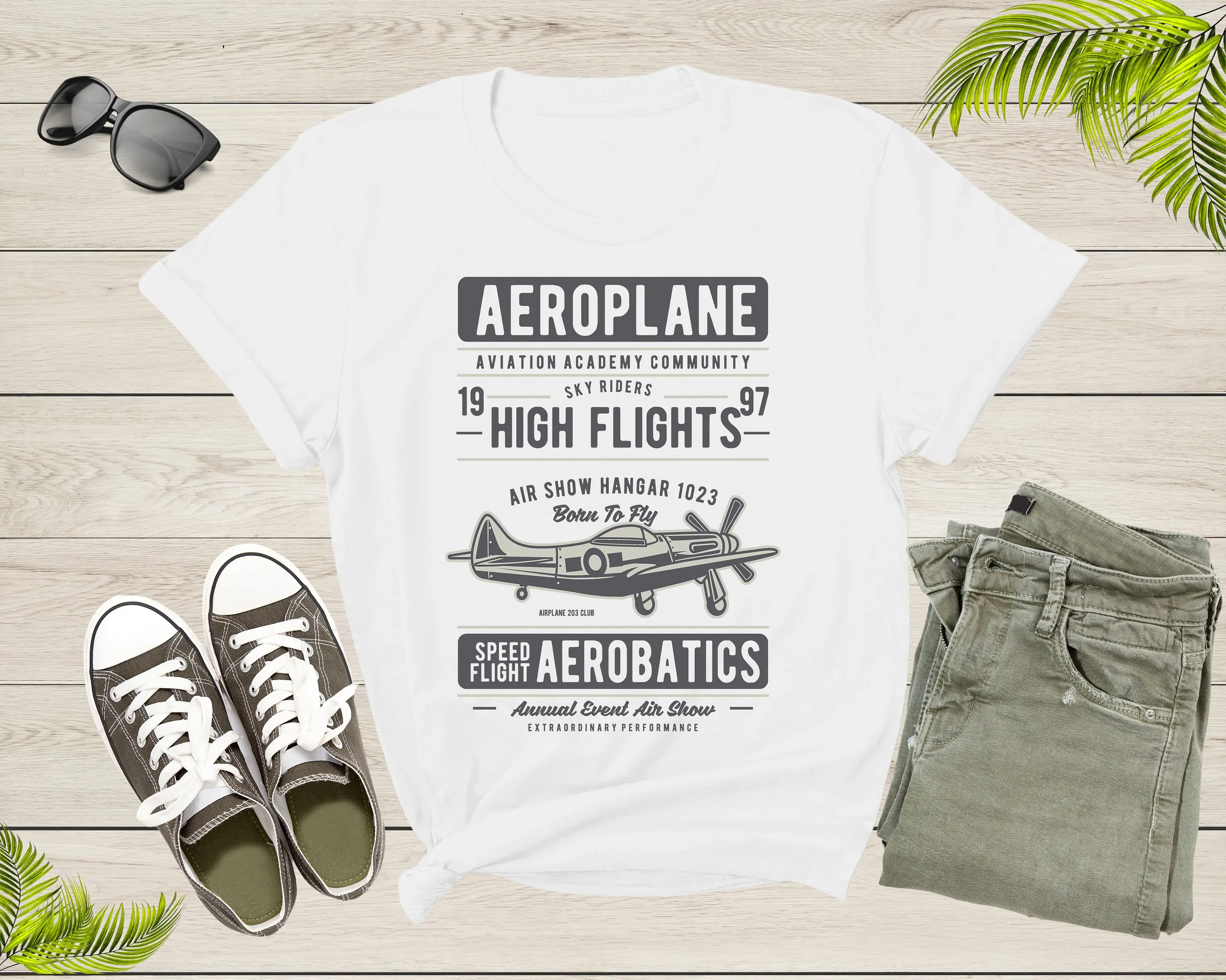 Aeroplane Airplane Aviation Sky Riders Aerobatics Plane Fly T Shirt Pilot For