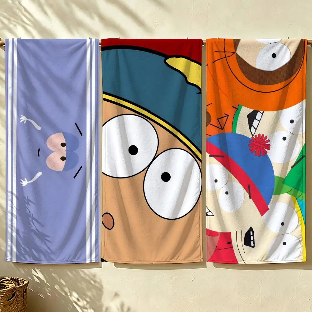 Cartoon S-South P-Park Towel Beach Towel, Quick Drying Absorbent Bath Towel for Swim, Gym, Camping, Outdoor Hot