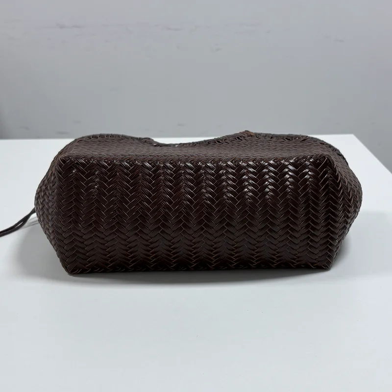 Französische Handgewebte Damen-Tragetasche Große Gemüsekorb-Tasche mit Lässiger Innentasche zum Einkaufen Schulter- und Unterarm-Tragetasche – Detail 7