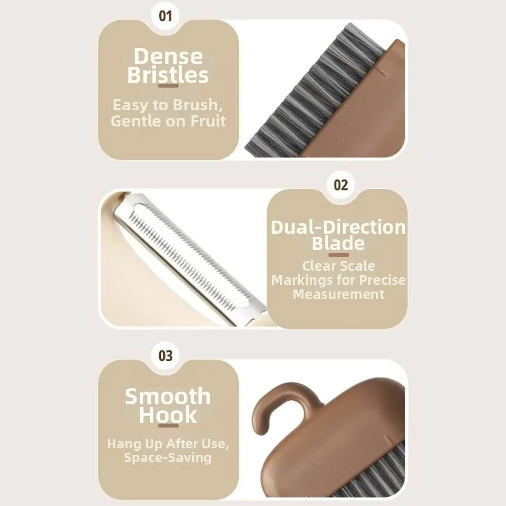 

Durable Multifunctional Fruits and Vegetables Cleaning Brush 2in1 with Brush Vegetable Peeling Tool Kitchen Peeler Home Use