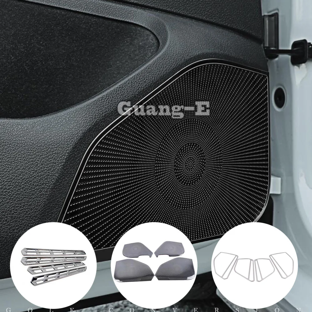 

For VW Volkswagen Golf7 Golf 7 2014 2015 2016 2017 2018 Frame ABS/Steel Stick Inside Door Audio Speak Sound Ring Case Lamp Trim