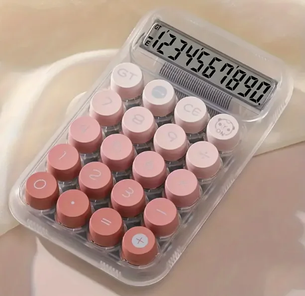 آلة حاسبة كرتونية مكونة من 10 أرقام | تصميم متدرج ذو ملمس هلامي شفاف، قيمة وجه صغيرة للحساب على الطراز الطازج مزدوجة عبر الإنترنت #4