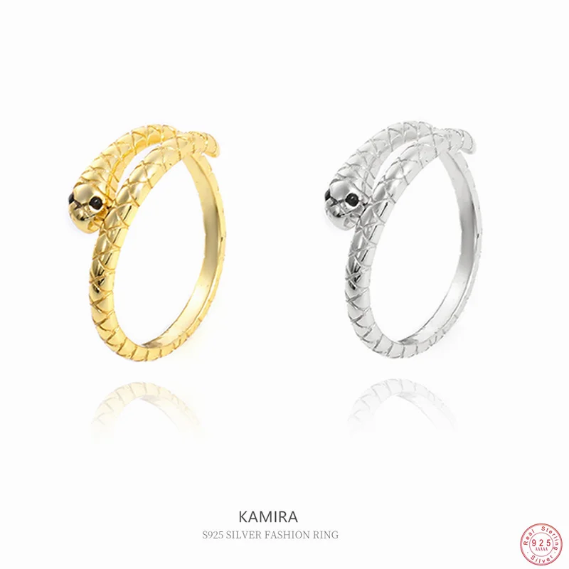 KAMIRA – bague en argent Sterling 925 avec motif de serpent pour femme, bijou Unique et fin, idéal pour une fête de mariage, Punk