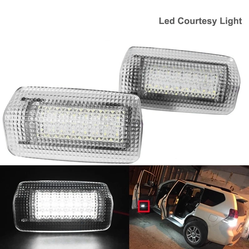 2Pcs for Toyota Land Cruiser 200 Series 150 Series Prado MK4 J150 Lexus ES240 IS250 LED Courtesy Door Light Bulb White