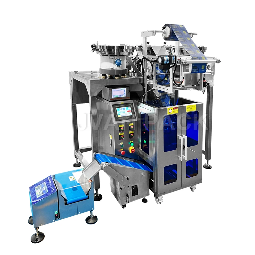 JP-320-4 Automatic Sorting Small Parts Aluminum Screws Hardware Pill Bolt Nut Candy Counting Packing Machine