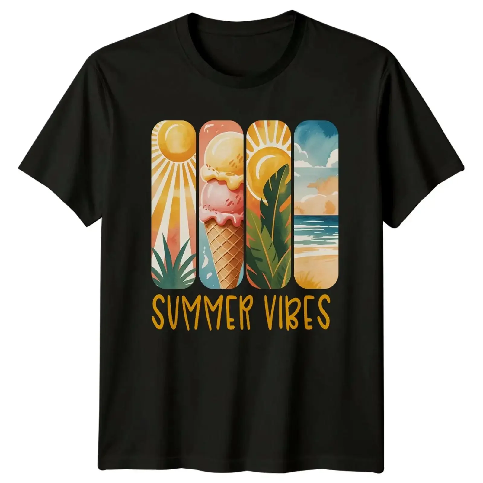 Summer Vibes T Shirt Strand Tropical Sommer Geschenk für Sie und Ihn vintage Washed Top For Everyday Wear graphic Casual